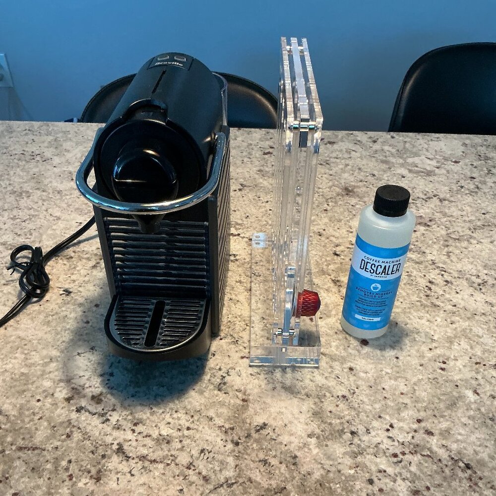 Nespresso Pixie Espresso Machine, Breville, & Pod Holder & Descaler